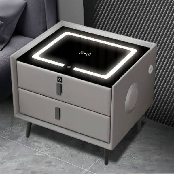 Digital Bedside Table - Wirless Charging - Bluetooth Speaker - LED Light -  Fingerprint Lock - ApolloBox