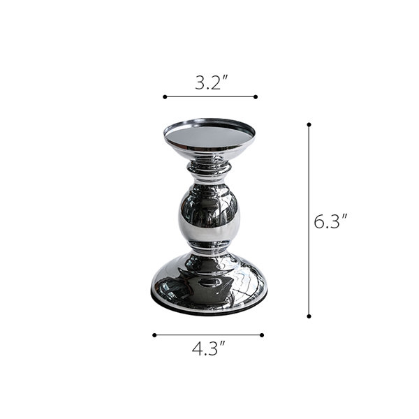 Roman Silver Candlestick - Metal - Tall And Short Options