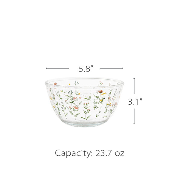 Floral Design Glass Salad Bowls from Apollo Box