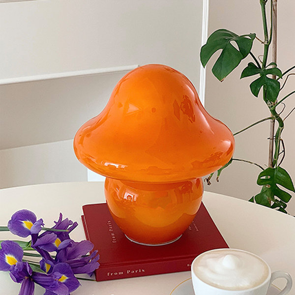 Cute Mushroom Lamp - Glass - Orange