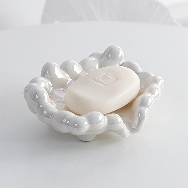 Wall Mount Soap Box Shell Shape Quick Drainage Soap Dish for