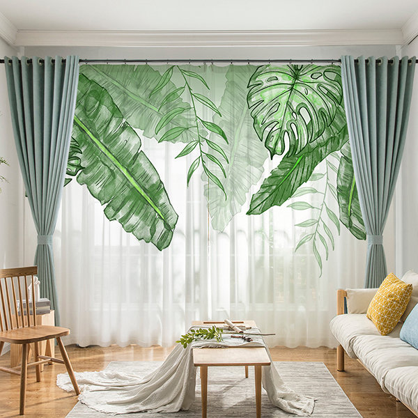 Green Leaf Curtains 2 Pieces 4