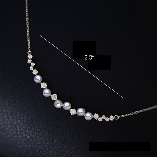 Pearl Clavicle Necklace Silver Pearl Apollobox