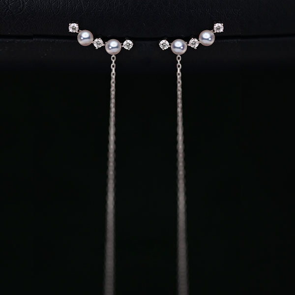 Pearl Clavicle Necklace Silver Pearl Apollobox