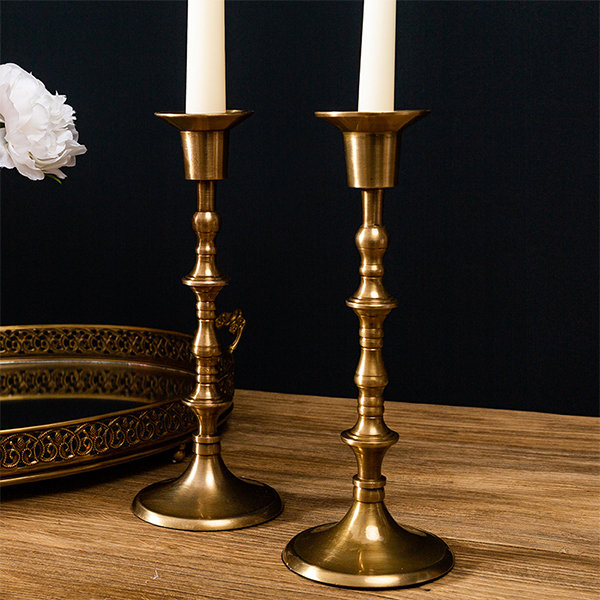 vintage wooden candlestick holders pair – 86 Vintage