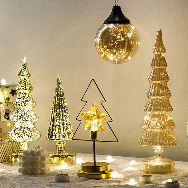 Christmas Tree Ornament - Night Lamp - Glass - Iron - 5 Sizes - ApolloBox