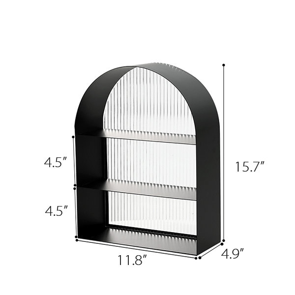 3 Tier Shelf - Rattan - Black - White - ApolloBox