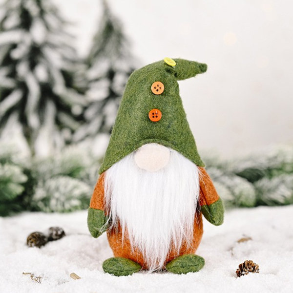 Christmas Gnome - Plush - White - Green - Decorative