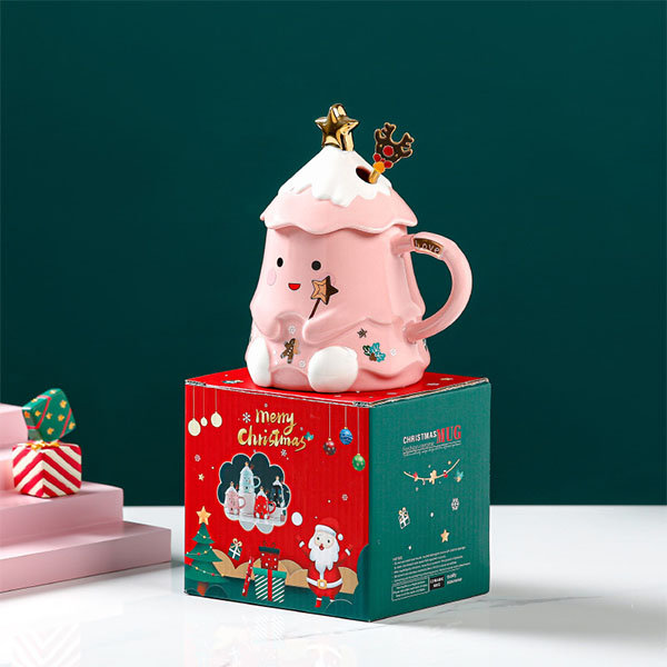 Cute Christmas Mug - Ceramic - Thickened Bottom Design from Apollo Box