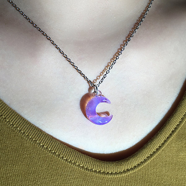 Purple hot sale moon necklace