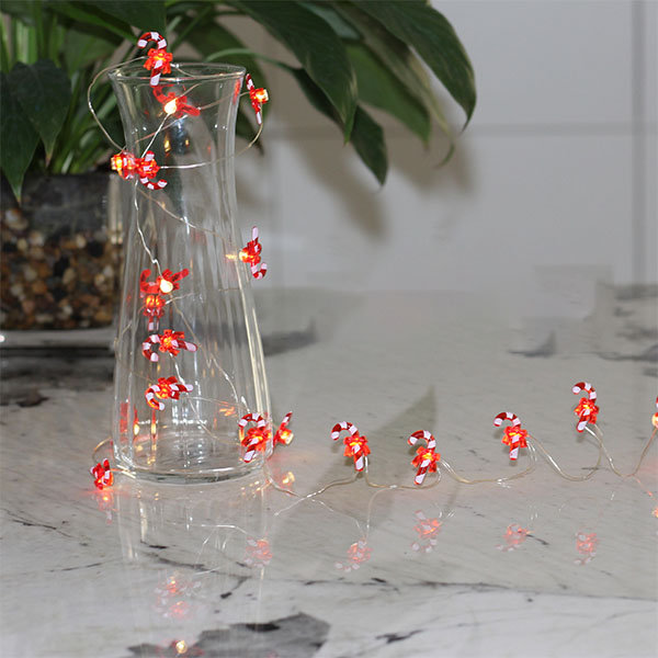 LED Candy Cane String Lights - Copper - Plastic