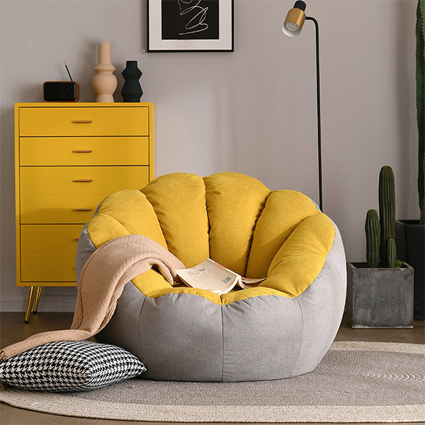 Creative Pumpkin Sofa - Cotton - Linen - Yellow And Gray