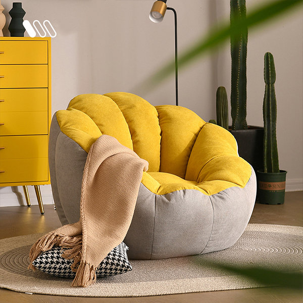 Creative Pumpkin Sofa - Cotton - Linen - Yellow And Gray