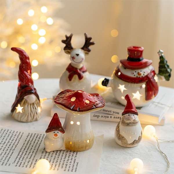 Christmas Desktop Decoration With Light - Ceramic - Cute Design