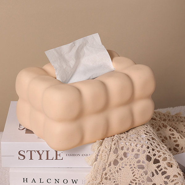 Ceramic Tissue Box Cover, Marshmallow Shape Tissue Box Holder for Napkin  Facial Paper, Modern Ceramic Tissue Box Cover for Bathroom, Living Room