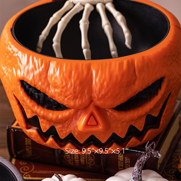 Jack O Lantern Canister Halloween Pumpkin Glass Candy Jars with Lids