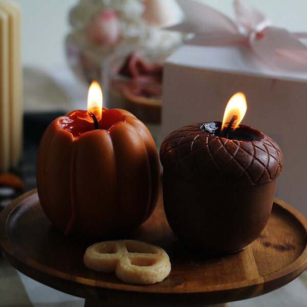 Pumpkin And Pine Cone Inspired Candles - 2 Styles Available
