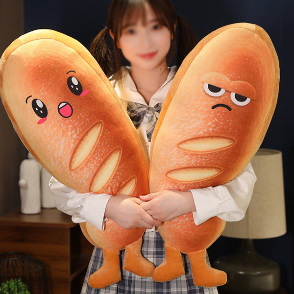 AUECOOME 48 Bread Pillow Giant Bread Plush Pillow 3D Simulation Baguette  Pillow Funny Body Pillow Food Plush Christmas Stuffed Toys for Girls Boys