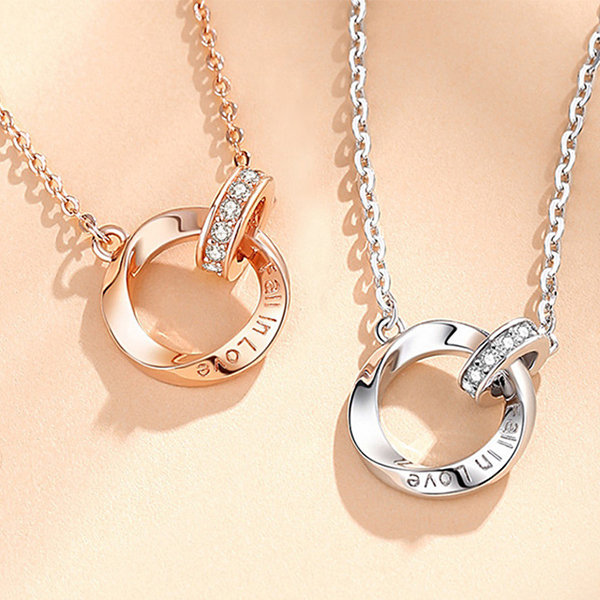 Mobius Strip Necklace - Silver - White Gold - Rose Gold from Apollo Box
