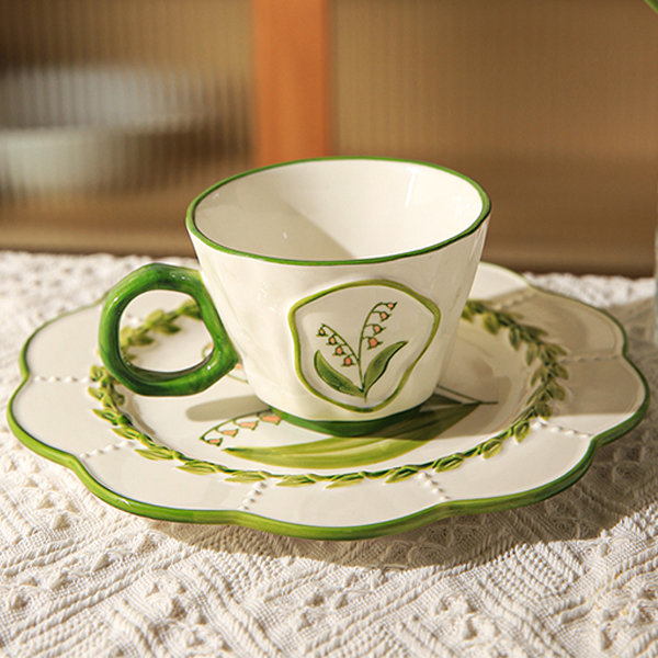 Park Hill Collection Green Glazed Tea Cups & Saucers Set/4 – A Colorful  Farmhouse