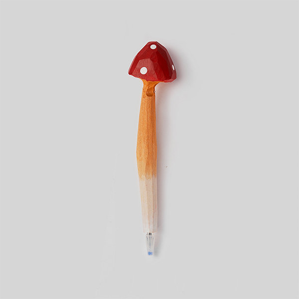 Portable Mushroom Pen Wood Carved Mushroom Design Apollobox