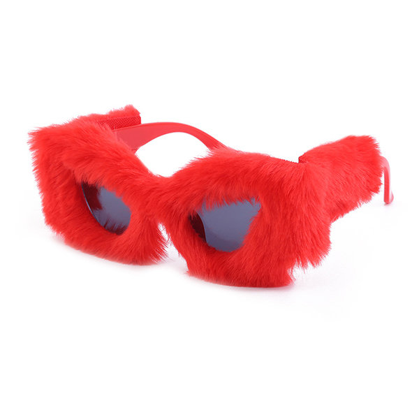 Plush Winter Sunglasses - White - Pink - 5 Colors - ApolloBox