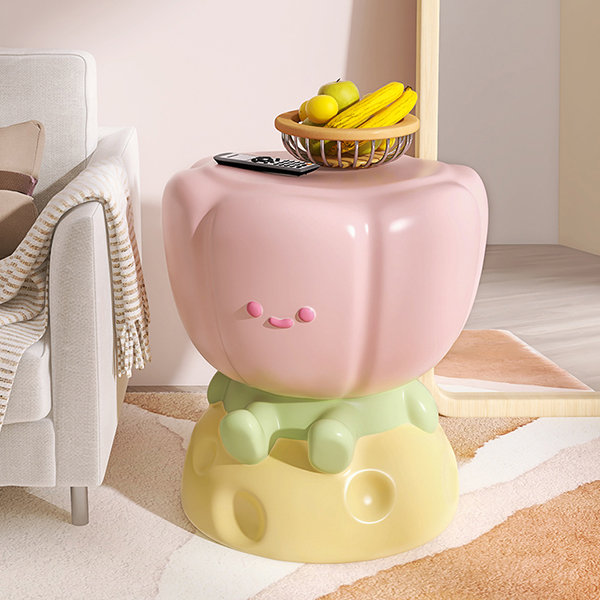 Cartoon Tulip Side Table - Resin - Pink - Purple - ApolloBox