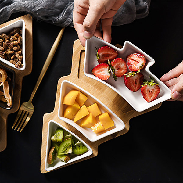 Fruit Tray Plate Serving Dish, Ceramic Snacks Set Tray