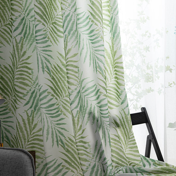 Green Leaf Curtains - 2 Pieces - 4 Sizes - Apollobox