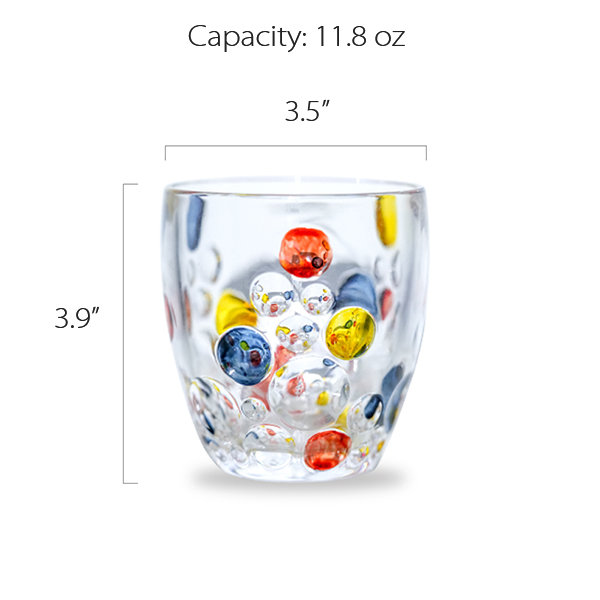 Drinking Glass - Colorful Dots - Stylish And Durable - ApolloBox