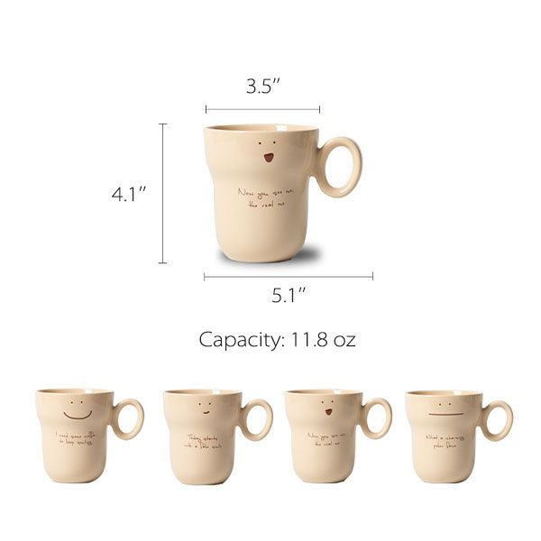 Simple Ceramic Mug - Minimalist - 4 Patterns Available from Apollo Box