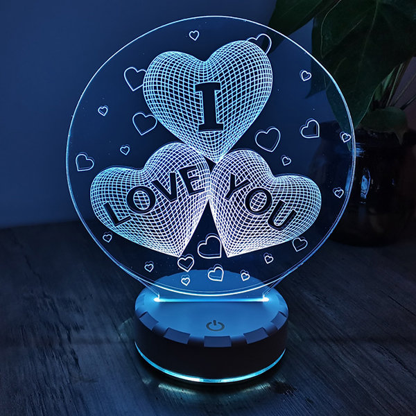 I Love You Lamp - Acrylic - Plastic - USB - 16 Light Colors - Remote  Control - ApolloBox