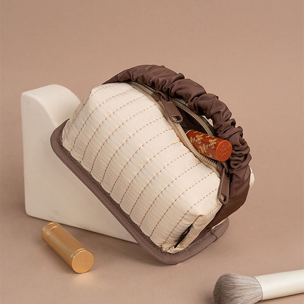 Toast Shaped Cosmetic Bag - Portable - White