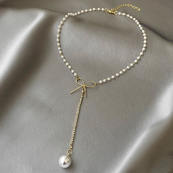 Silver Cascada Pearl Necklace - Handmade Sterling Silver Chain
