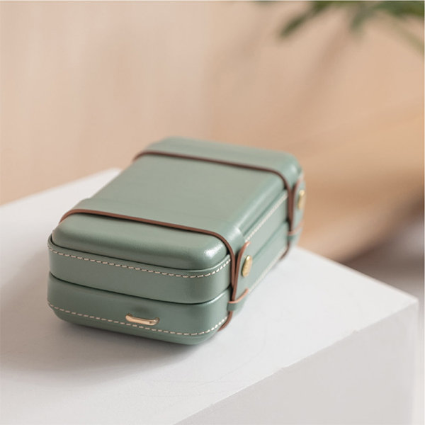 Vintage Gray Green Pouch - Real Leather