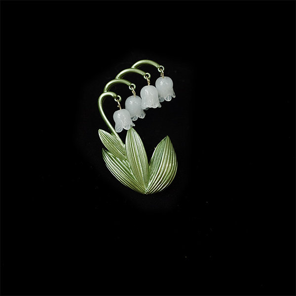 Lily Of The Valley Brooch - Alloy - Pink - White - ApolloBox