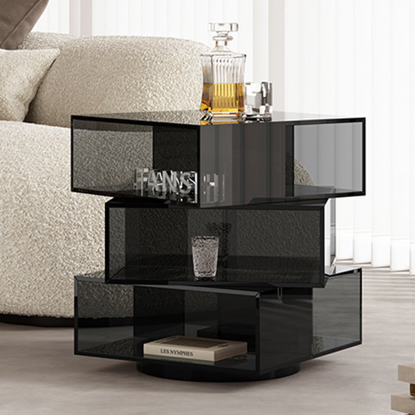 Acrylic Side Table - Rotating Sections - Modern - Sturdy Build