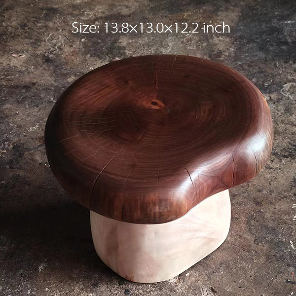 Rustic Mushroom Ottoman - Wood - 2 Sizes
