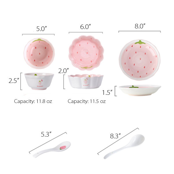 Pretty Strawberry Themed Ceramic Bowl - ApolloBox