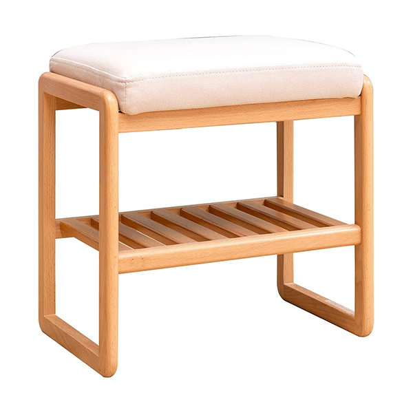 Multifunctional Shoe Bench - Beech Wood - Rounded Edge - ApolloBox