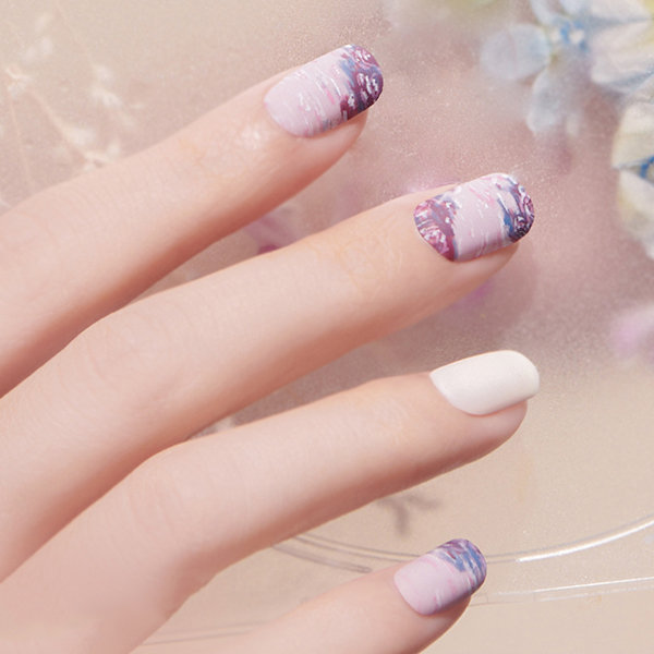 Frosted Nail Stickers - Purple - Blue - 8 Colors