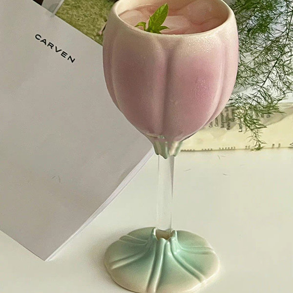 Pretty Ceramic Wine Goblets from Apollo Box