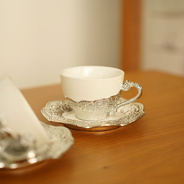 Delicate Pretty Glass Cup And Saucer from Apollo Box
