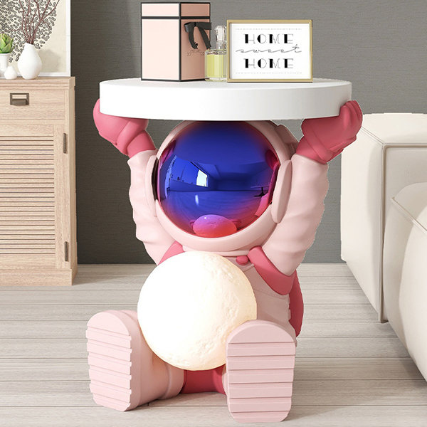 Astronaut Side Table - USB Powered - Resin - Pink - Blue - 5 Colors