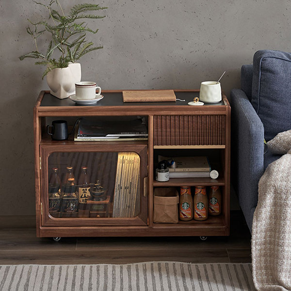 Vinyl Record Storage Rack - Cherry Wood - Black Walnut Wood - ApolloBox