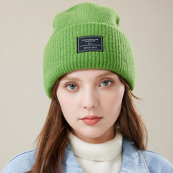 Knitted Wool Hat - Light Pink - Green - 7 Colors