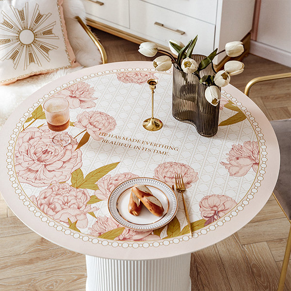 Round Floral Table Mat - PU Leather - 4 Patterns - 3 Sizes - ApolloBox