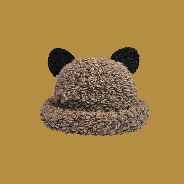 Cute Bear Inspired Hat - Artificial Wool - White - Black - 3 Colors ...