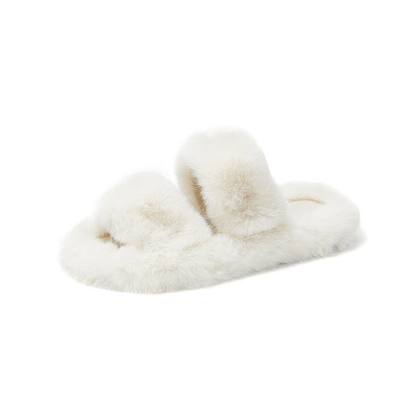 Fuzzy Sandals - Cloth - Brown - White - 3 Colors Available - ApolloBox