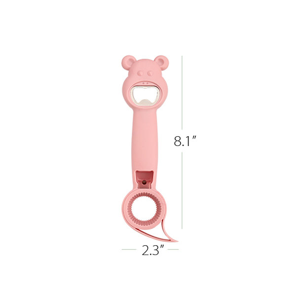 Bear Bottle Opener - Stainless Steel - Pink - White from Apollo Box